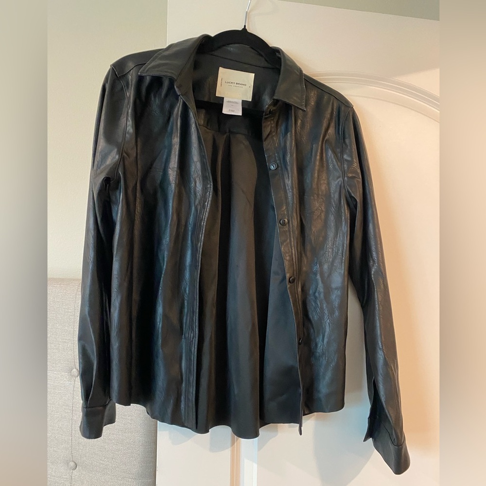 Lucky Brand faux leather Shacket